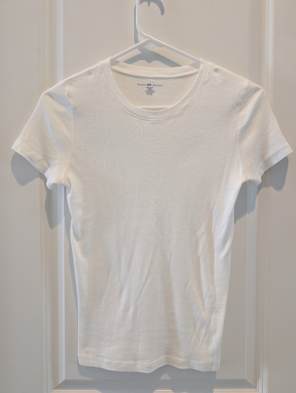 Brandy Melville White Short Sleeve Crewneck Tee